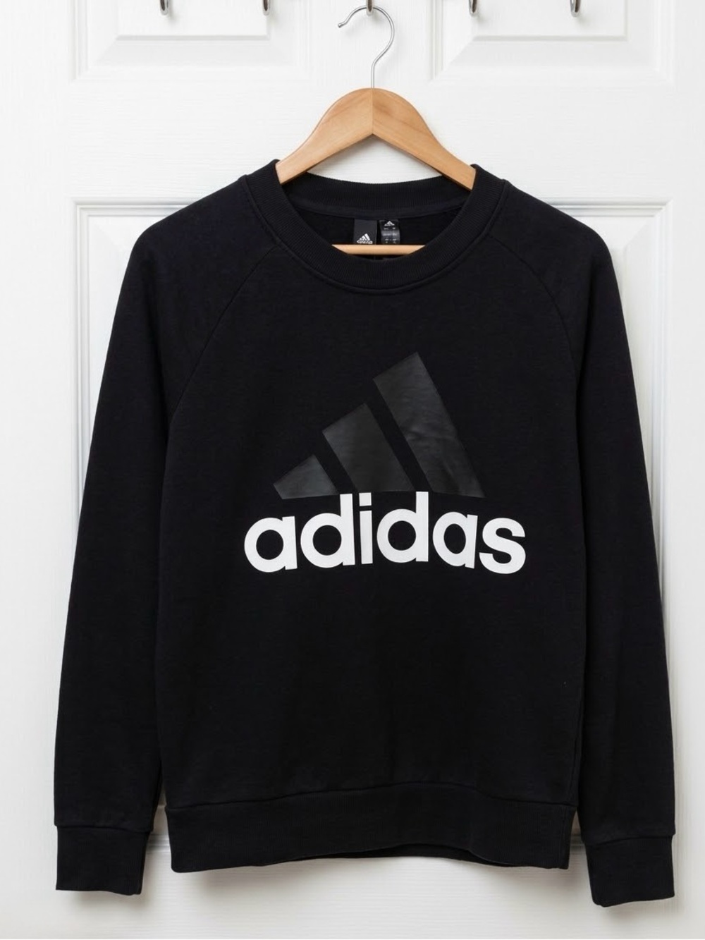 adidas Black Crewneck Sweatshirt with White Logo